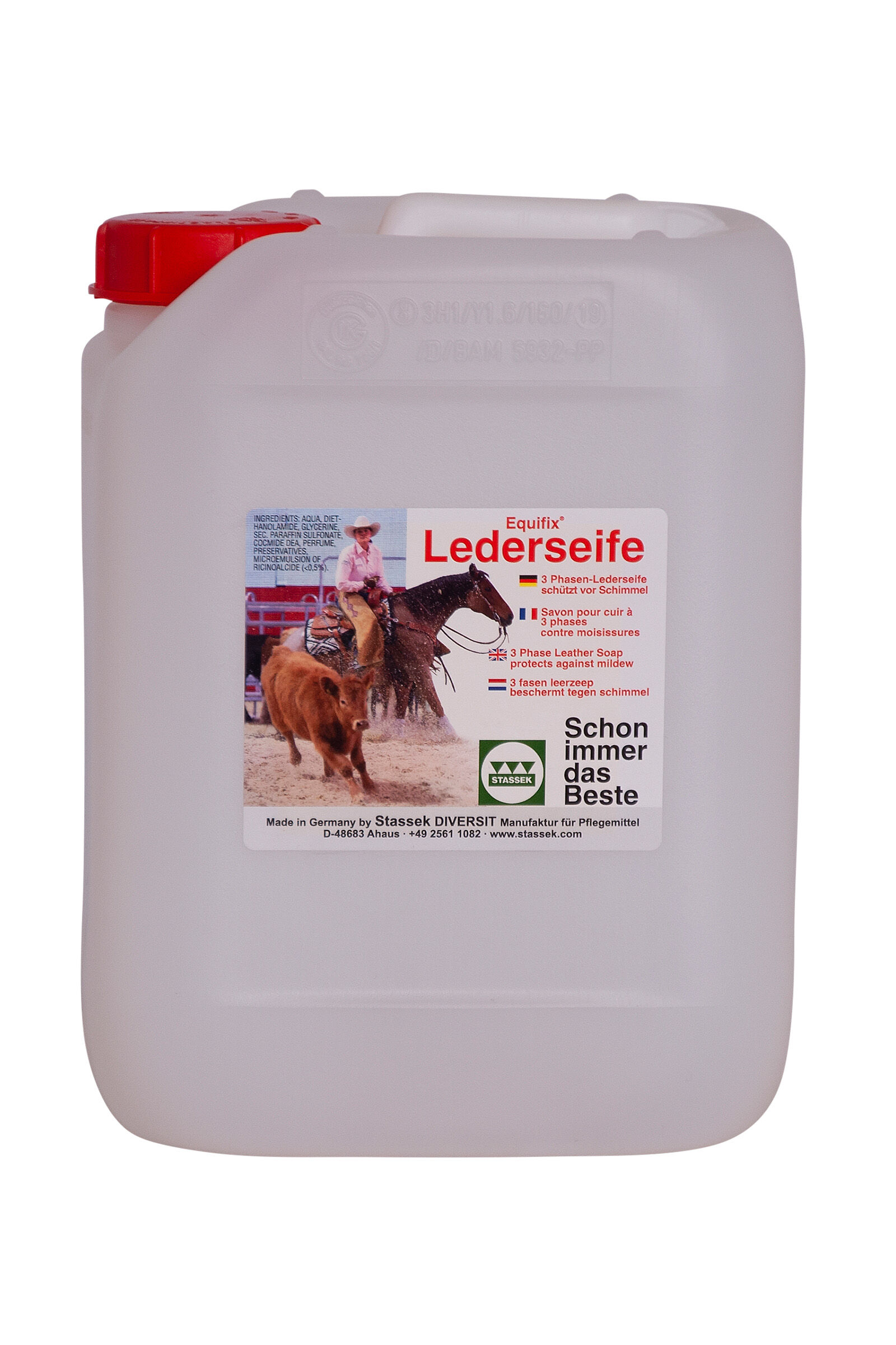 Stassek Equifix 3-faser Lærsåpe, 5 liters, Yellow/Brown, 5000