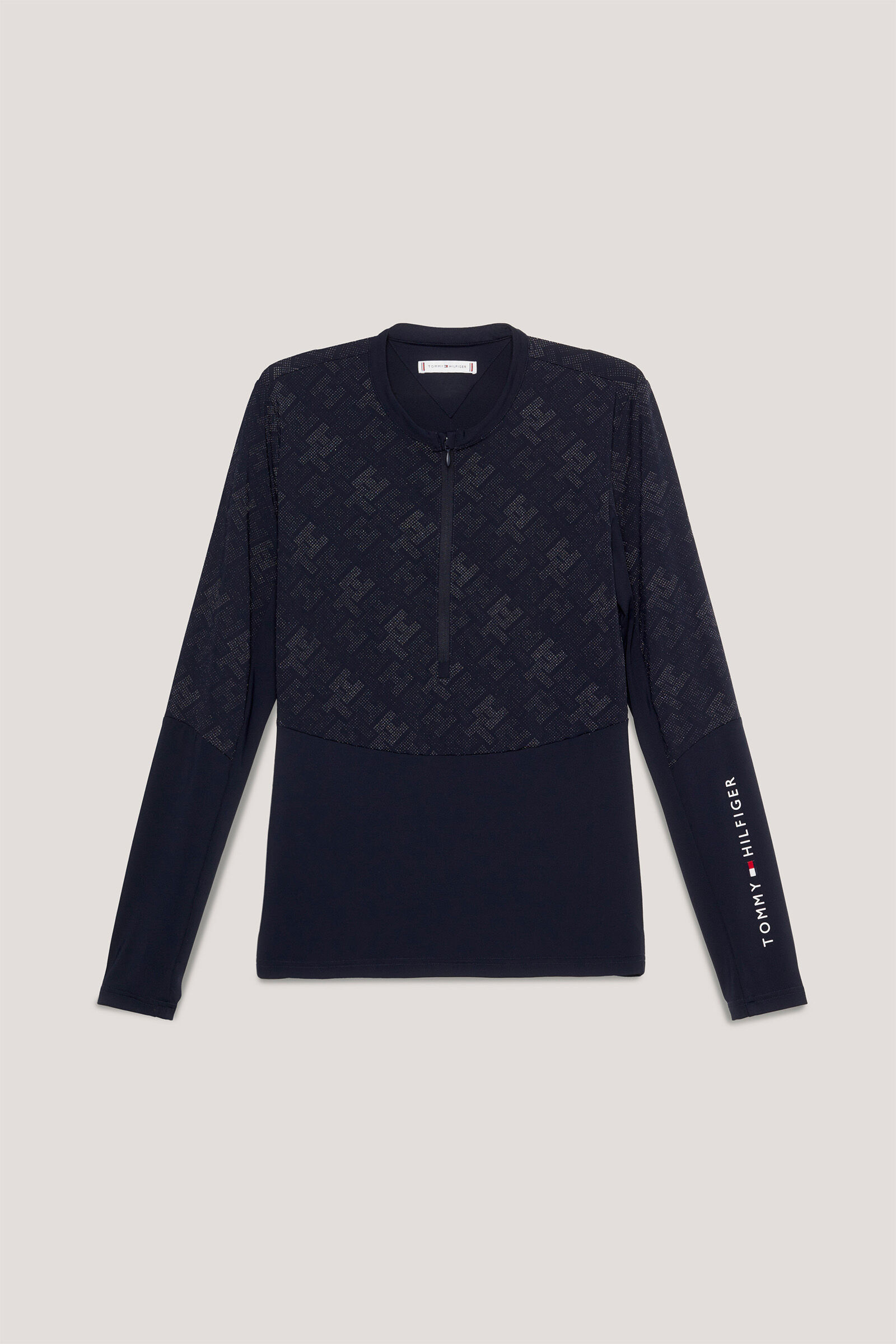 Tommy Hilfiger Equestrian Köln Reflex långärmad 1/4 zip Träningstopp