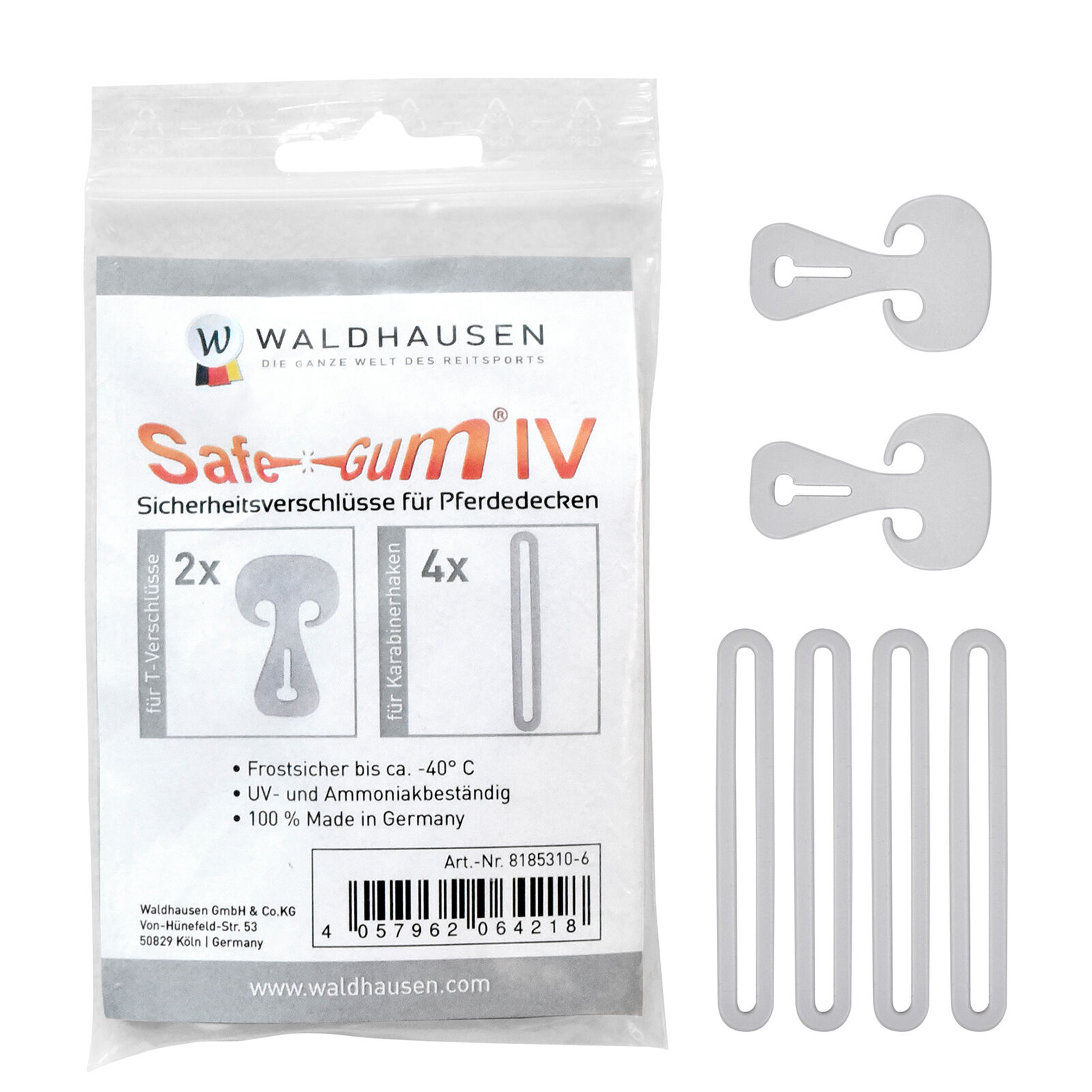 Waldhausen Safe-Gum (Set of 6), Silver Grey, ONE SIZE