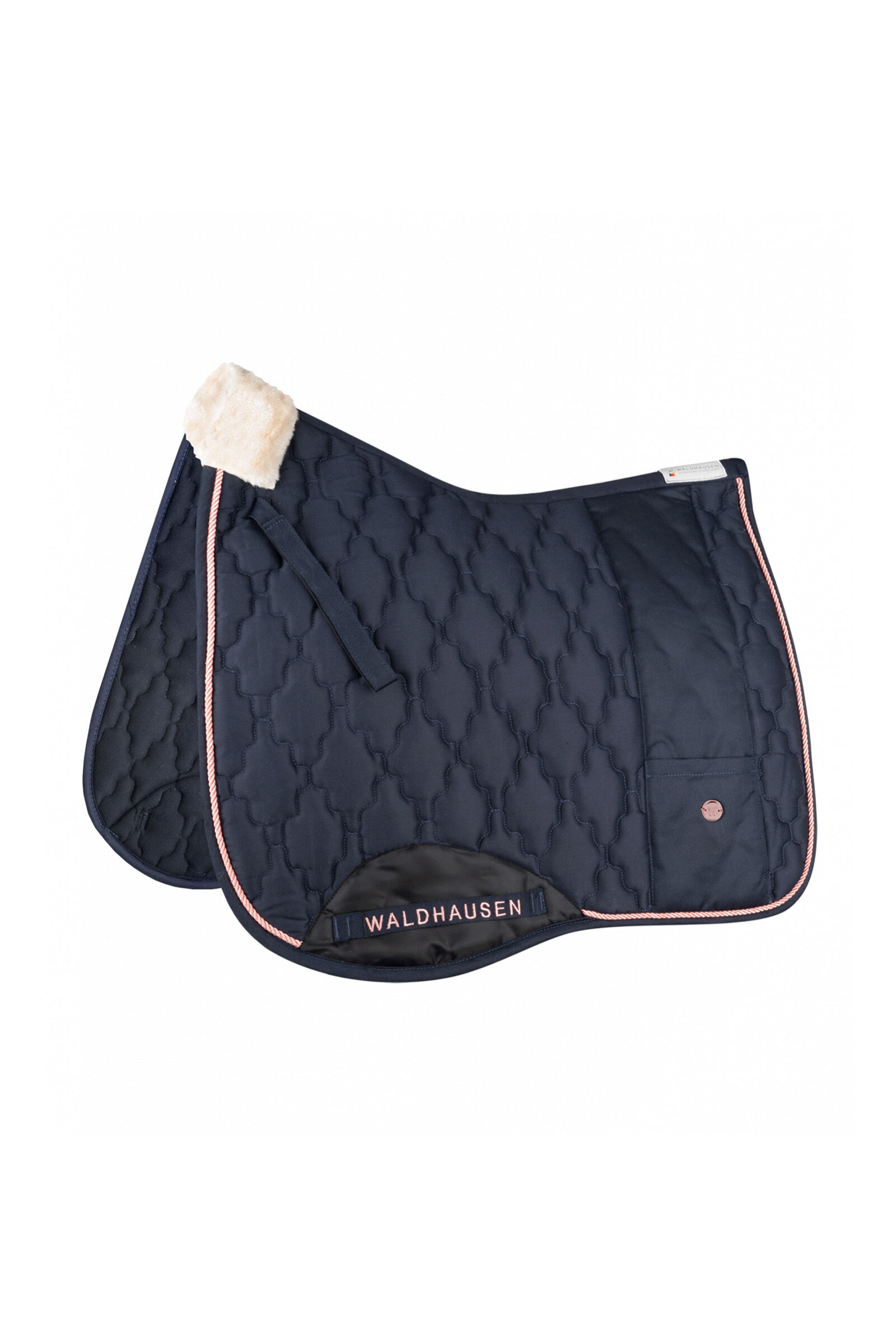 Waldhausen Modern Rosé Dressage Saddle Pad, Navy/Rosegold, F