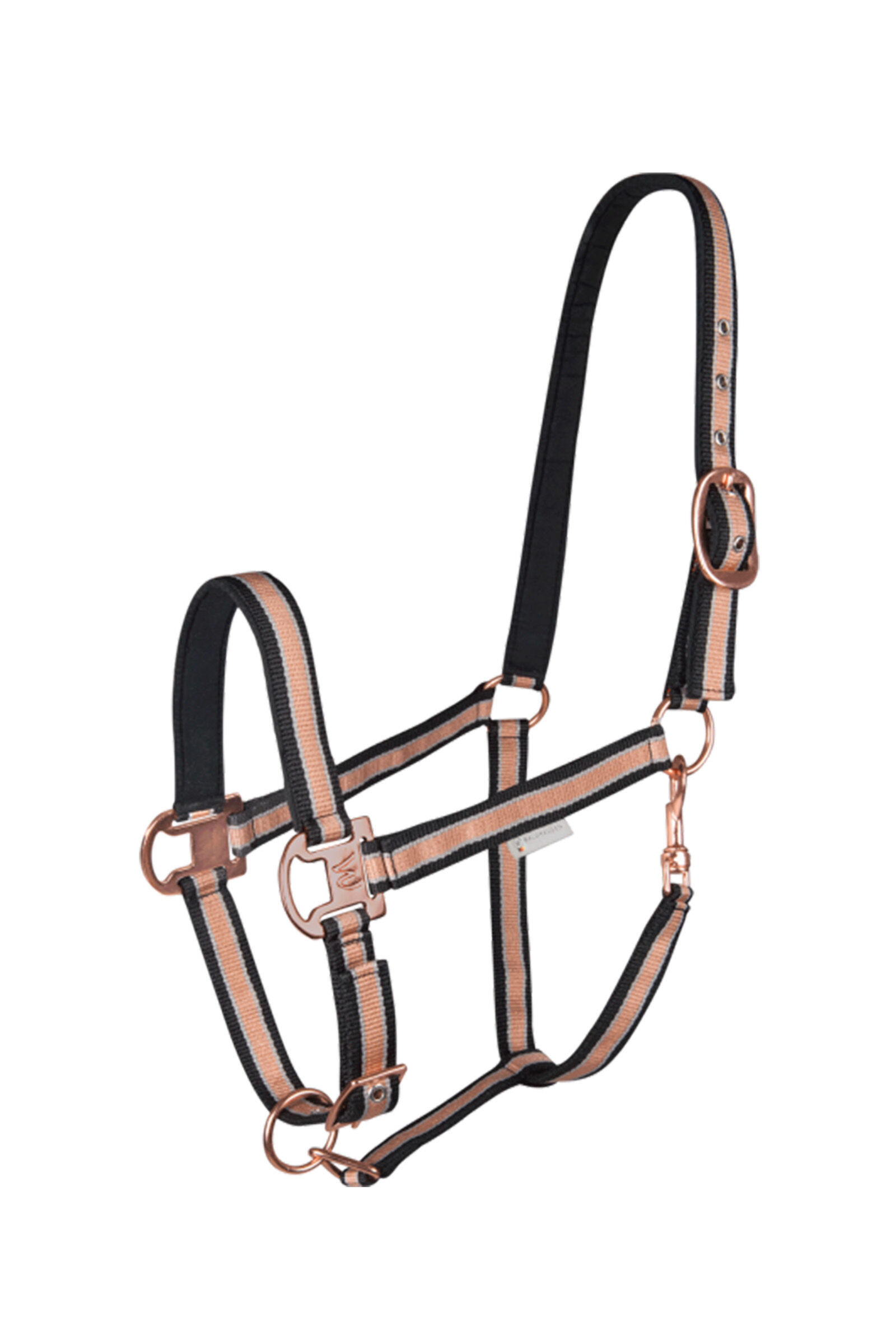 Wadhausen fényes kötőfék, Black/Rose Gold, C