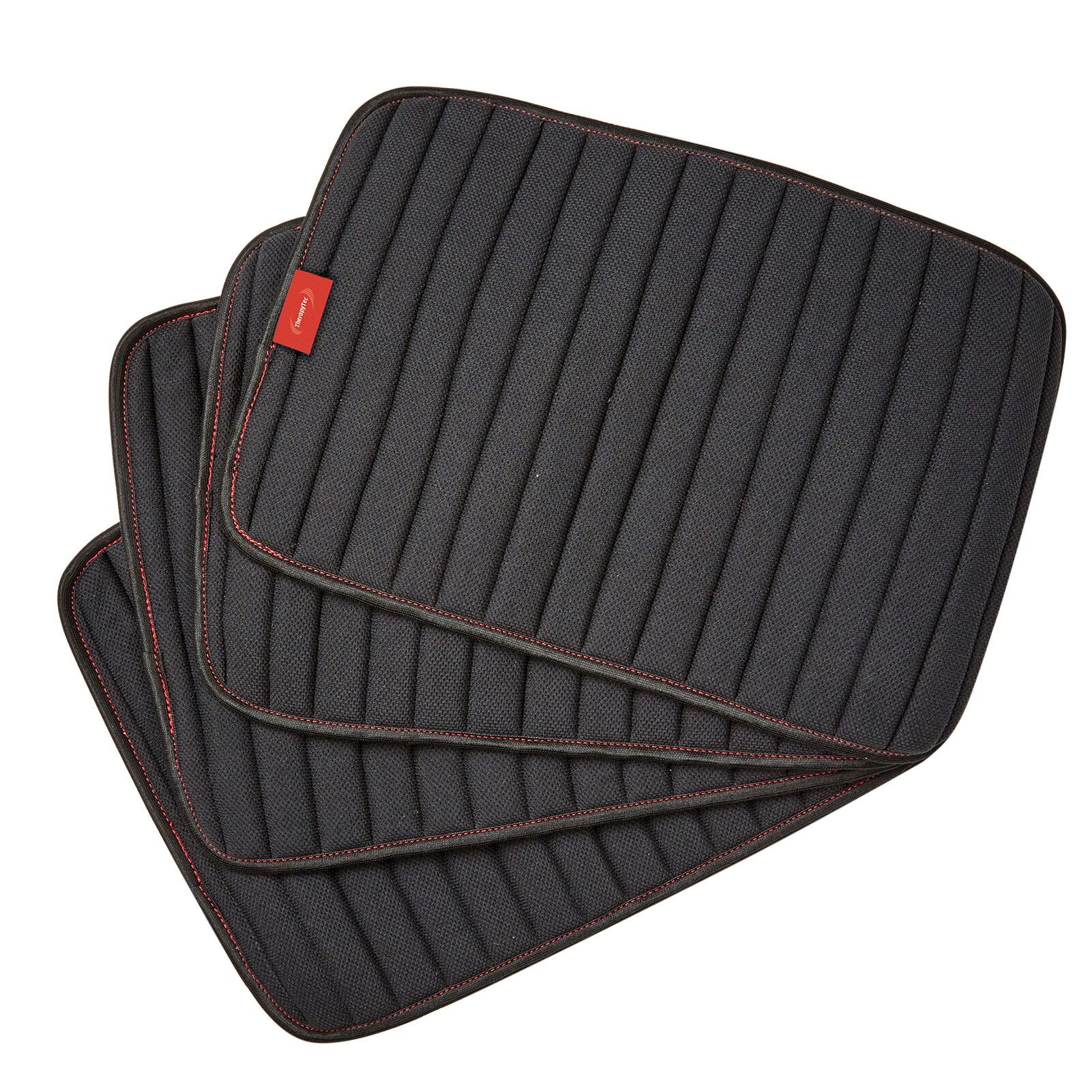 Weatherbeeta Therapy-tec Channel Quilt Leg Pads (4 pcs), Black/Red, ONE SIZE