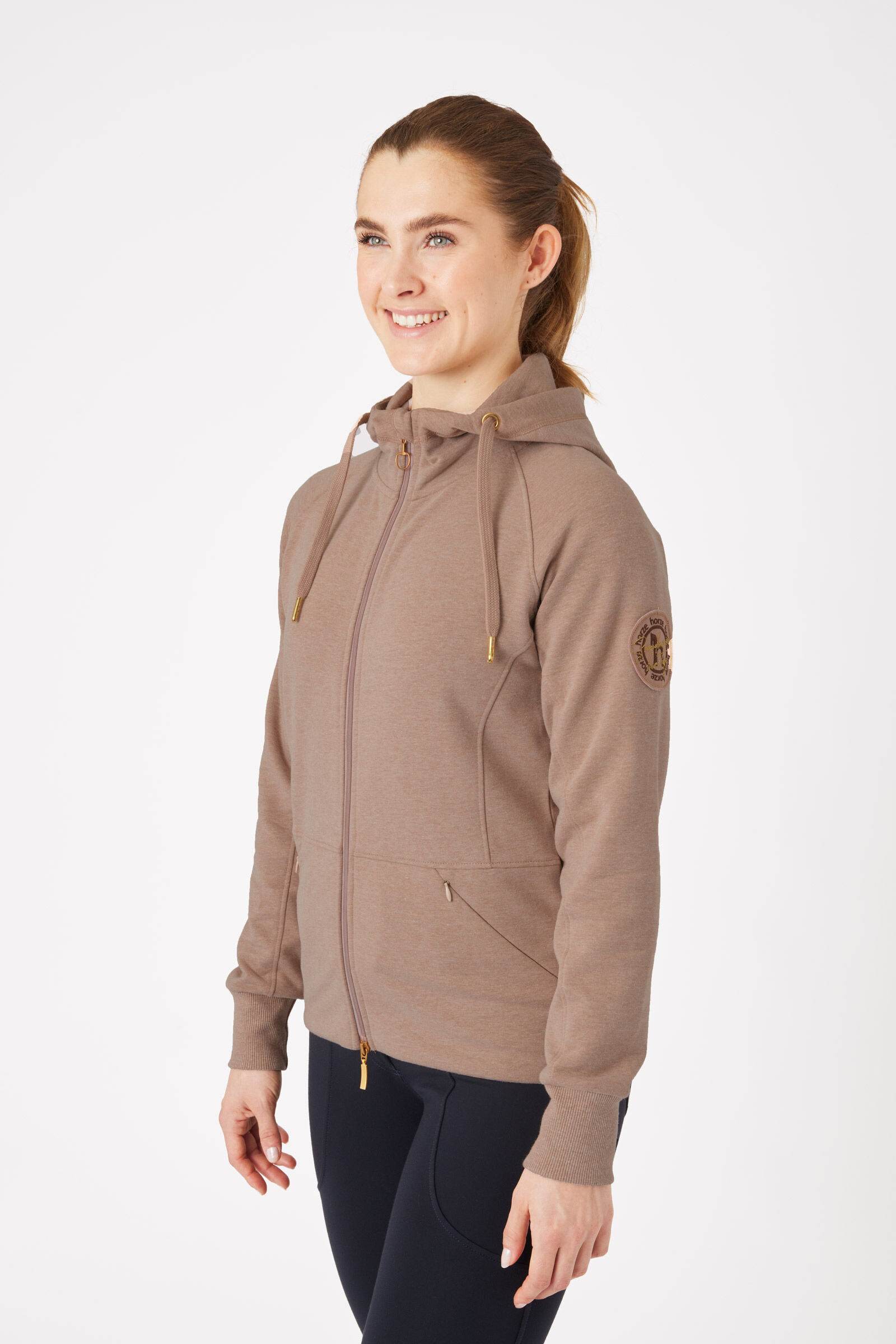 Womens brown hooded sweatshirt on sale